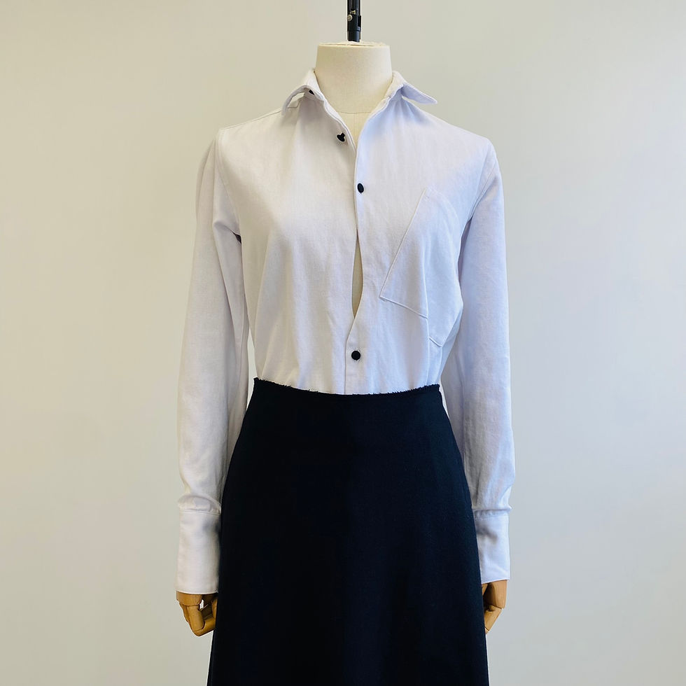 Thumbnail: Dubie Grey Cotton Shirt with Peeked Chest