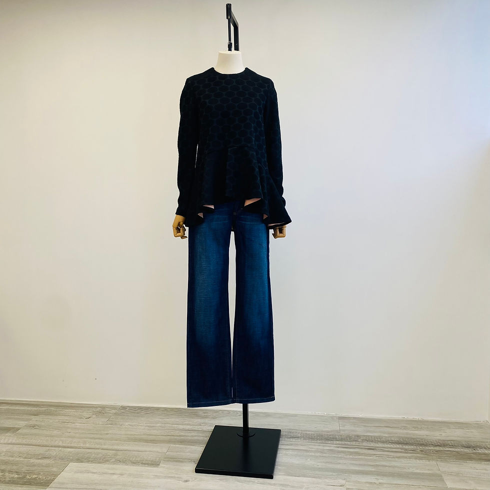 Thumbnail: EDIT Ruffle Hem Top with Tone-on-Tone Polka Dot Trims