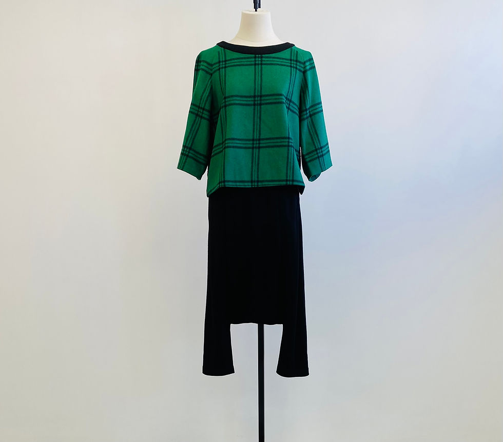 Thumbnail: Tibi Checked Top with Half Sleeves