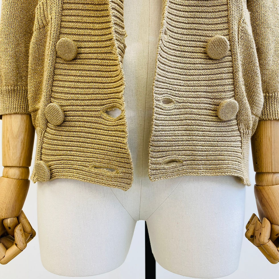Thumbnail: Tsumori Chisato Gold Collared Double-Breasted Cardigan