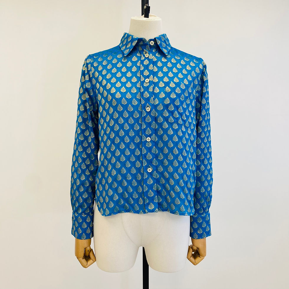 Thumbnail: Miu Miu Gold Leaf Jacquard Shirt