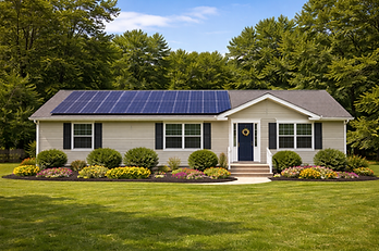 Residential home with rooftop solar panels helping Delaware homeowners lower utility bills with clean solar power