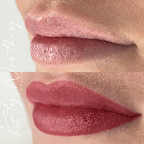 creating the most natural lip blush at our studio in glam brixham