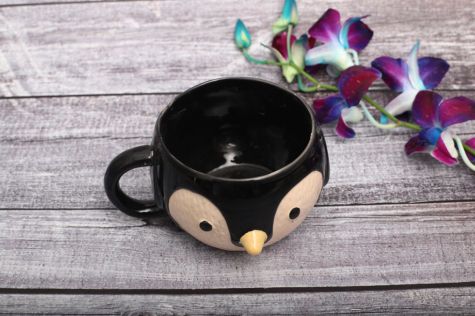 Thumbnail: 3" Happy Penguin (Black & White) Planter pot