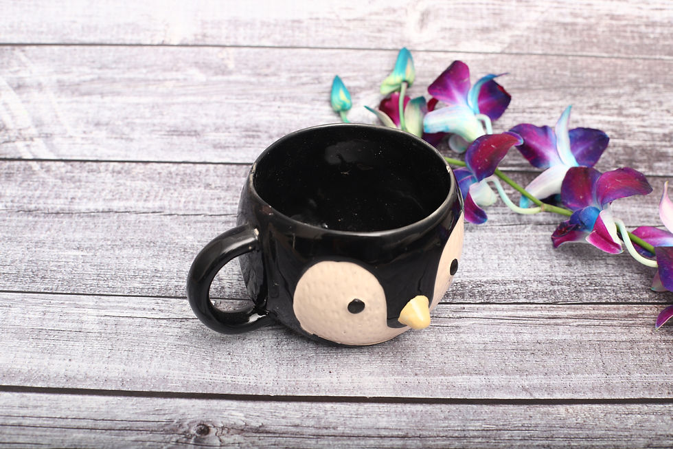 Thumbnail: 3" Happy Penguin (Black & White) Planter pot