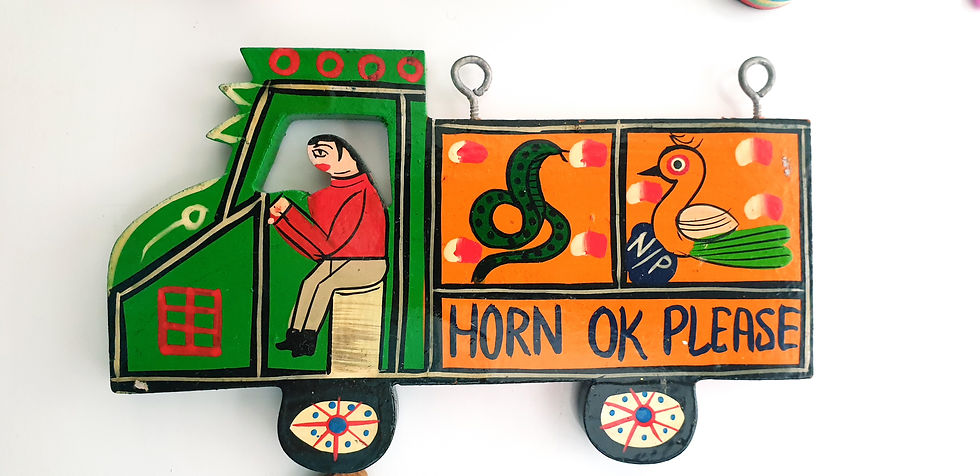 Thumbnail: Iconic "Horn OK Please" l Indian Truck Art Wooden Fridge Magnet Wall Hanging