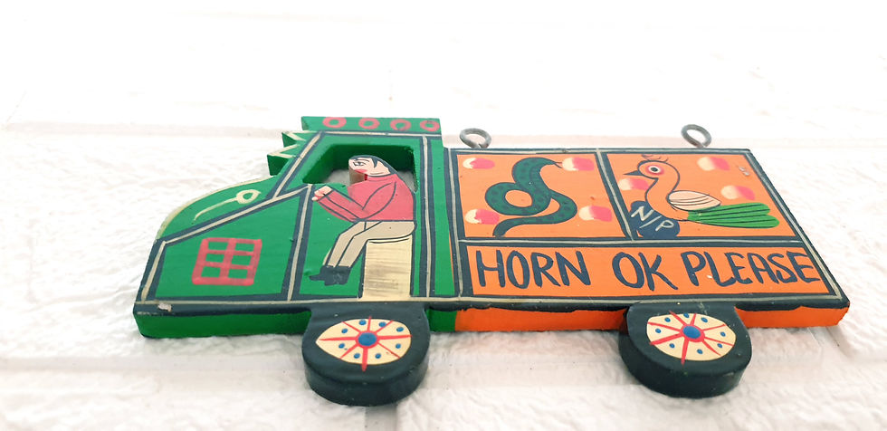 Thumbnail: Iconic "Horn OK Please" l Indian Truck Art Wooden Fridge Magnet Wall Hanging