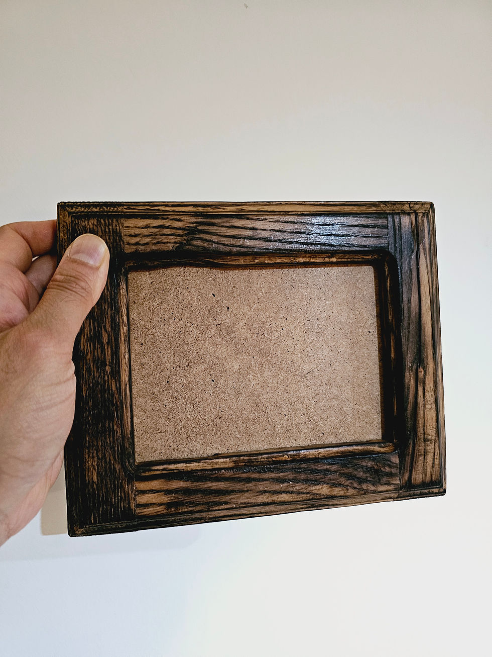 Thumbnail: Rare Solid Oak Wood Aged Reclaimed photo Chunky Frame l Vintage Style Portrait