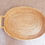 Thumbnail: Unique Golden Grass Kaincha light serving tray with handle l Hand woven