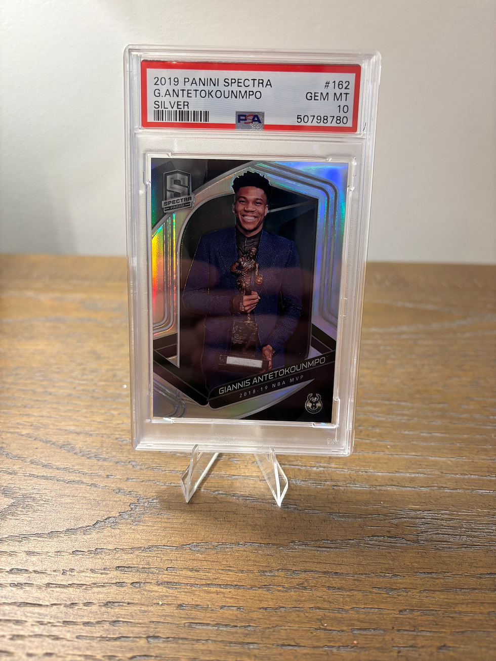 2019 Panini Spectra Giannis Antetokounmpo Silver MVP PSA 10 #162