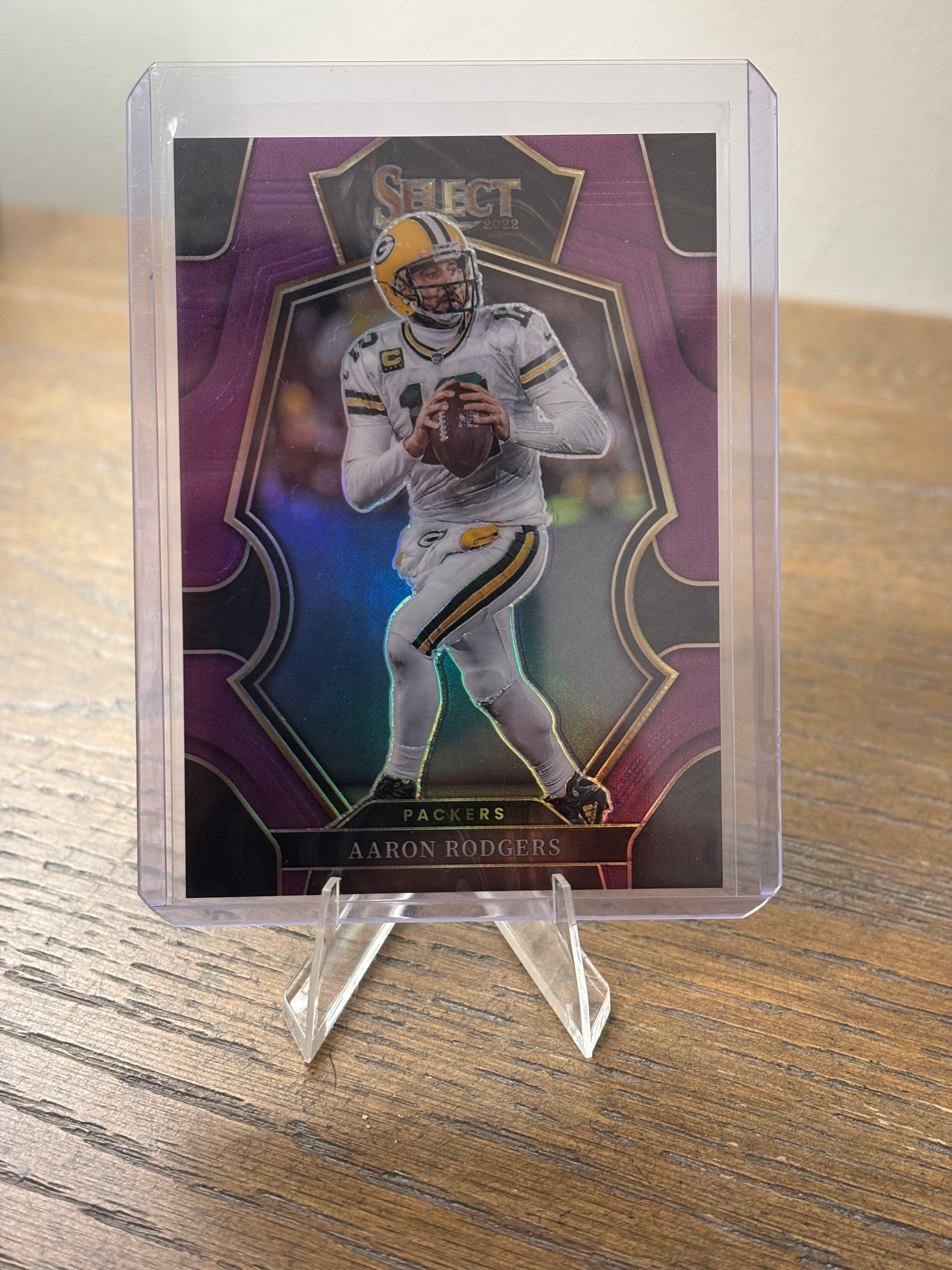 2022 Panini Select Football Purple Prizm Premier Aaron Rodgers # 52/75!