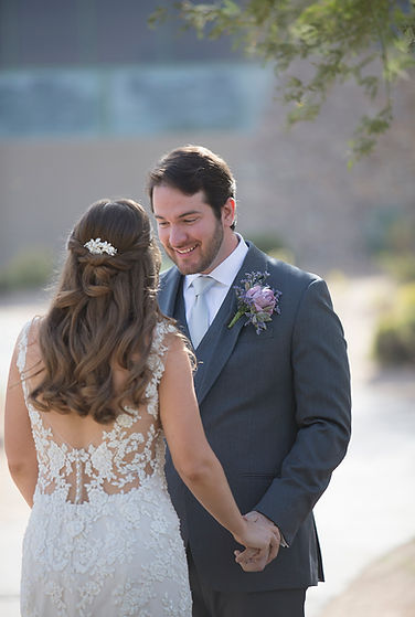 A groom sees his bride for the first time