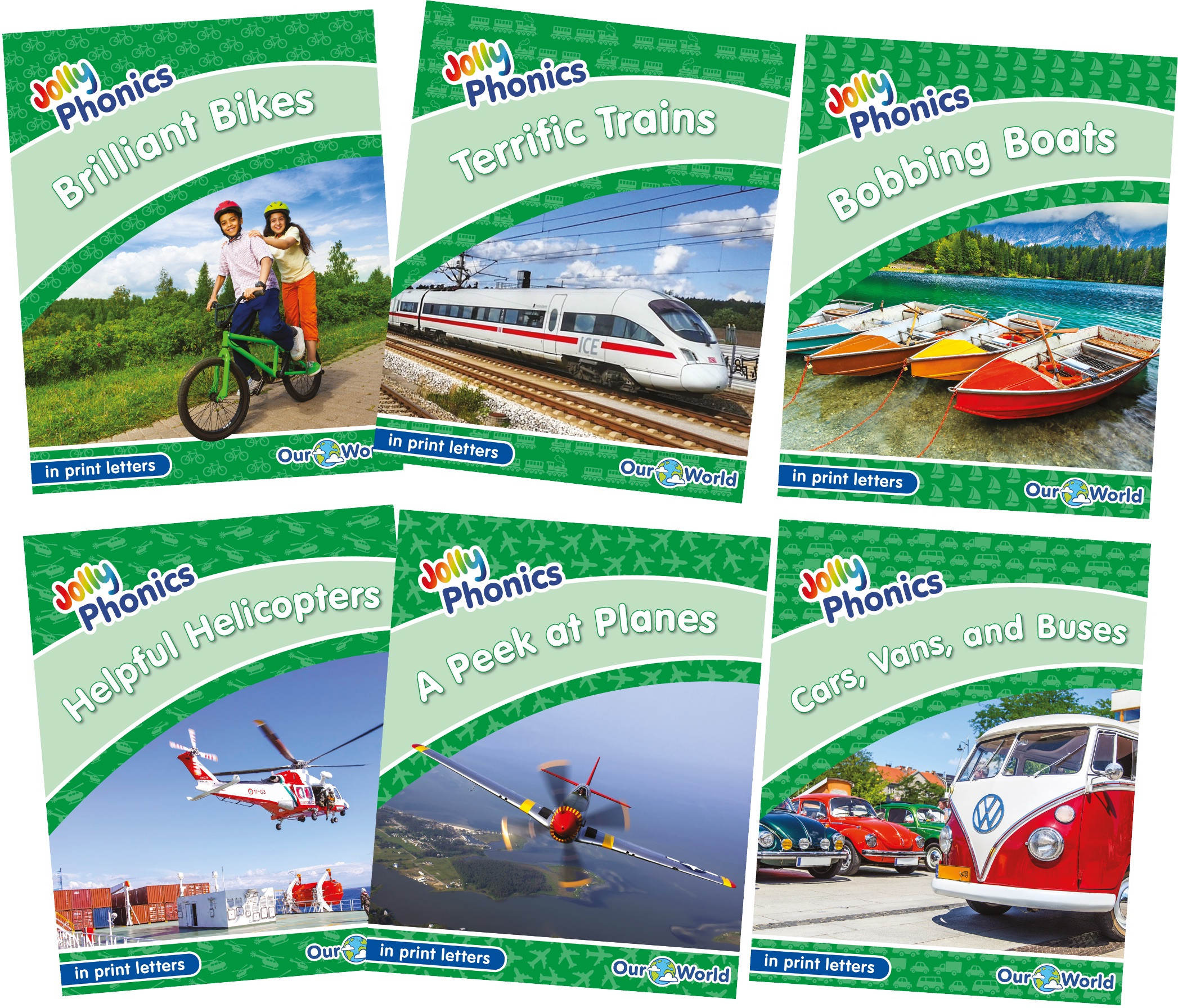 Jolly Phonics Readers Our World Nonfiction GREEN Level (in print)