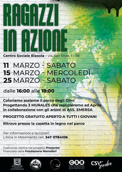 Per informazioni e iscrizione agli incontri telefonare al 347 078 4106 o scrivere all’indirizzo reggioemilia@larcainmovimento.it. Per conoscere meglio l’associazione, visitare il sito www.larcainmovimento.it