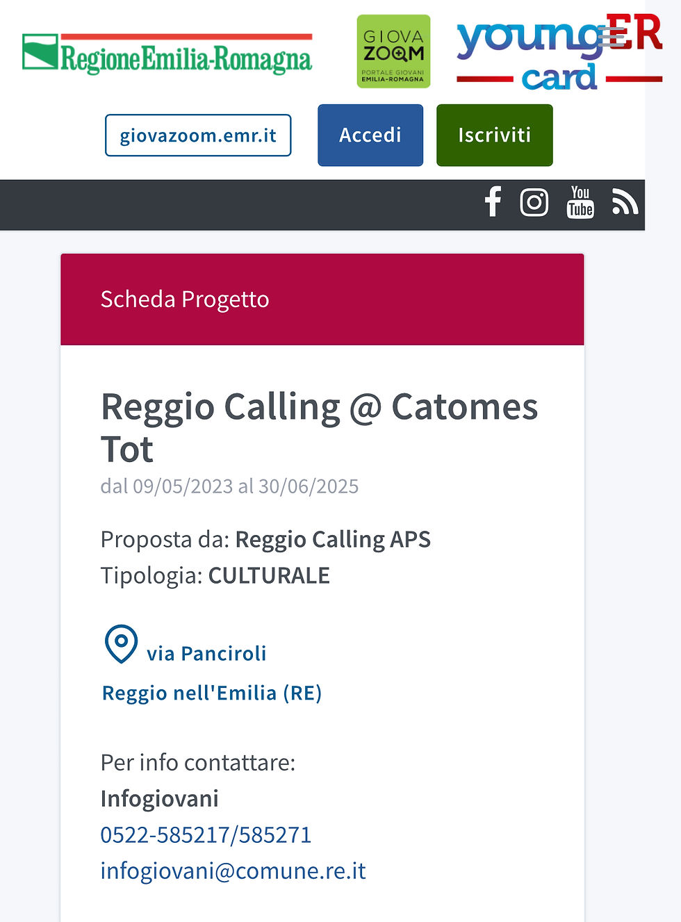 Reggio Calling @ Catomes Tot