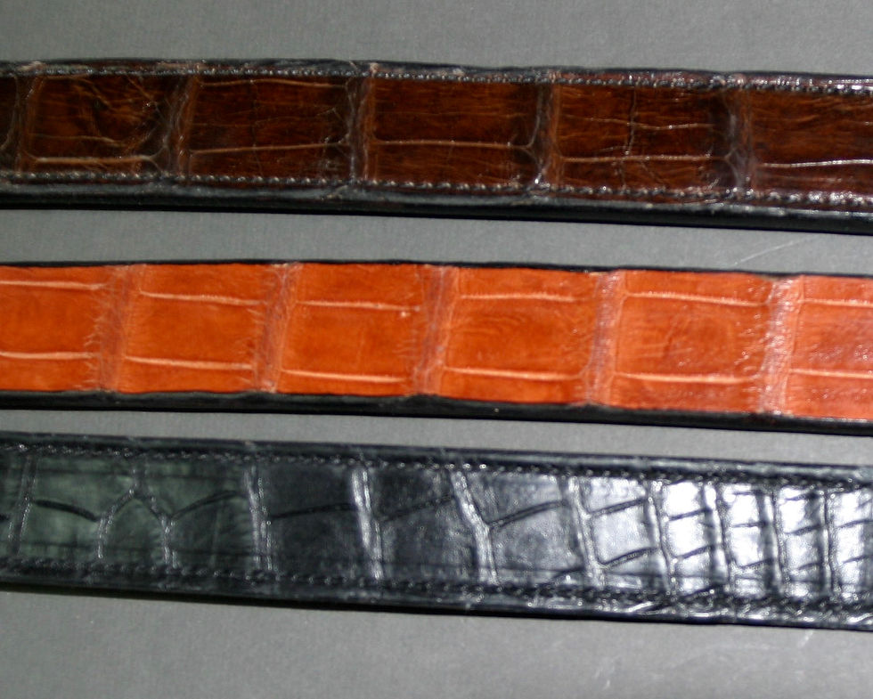 Thumbnail: Black Alligator Leather Belt