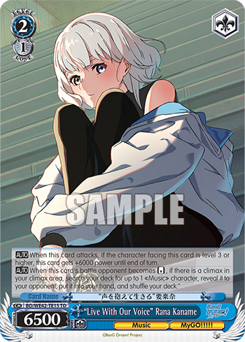 This a tech for other deck’s early plays plus it has the secondary effect of searching for a <<Music>> Character on reverse with any climax out. This could be helpful in some niche scenarios and get you a counter to protect your changed into Level 3s.