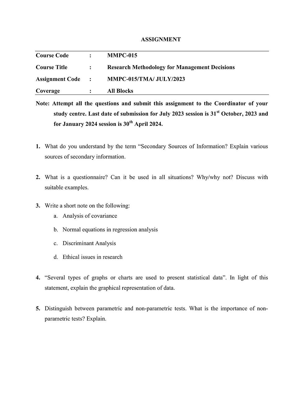 Thumbnail: MBA 3rd Semester Core Courses Solved Assignment Combo (2023-24)