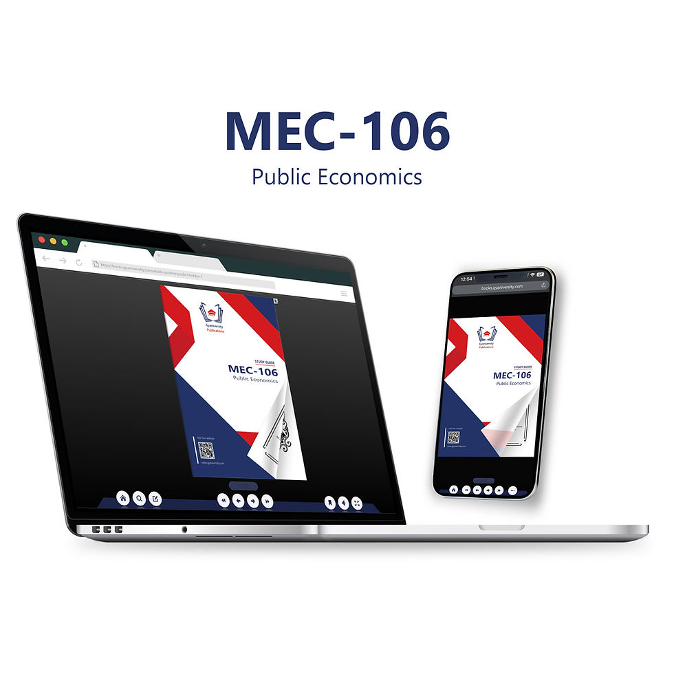 Thumbnail: MEC-106: Public Economics (IGNOU Guide Book)