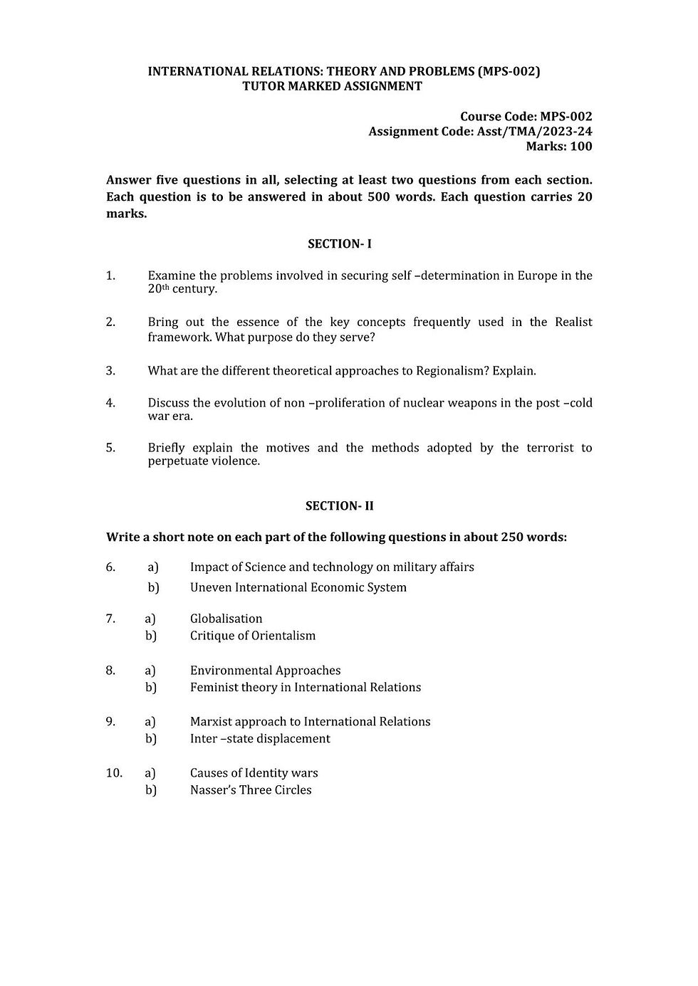 Thumbnail: MPS 1st Year Solved Assignment Combo (2023-24)
