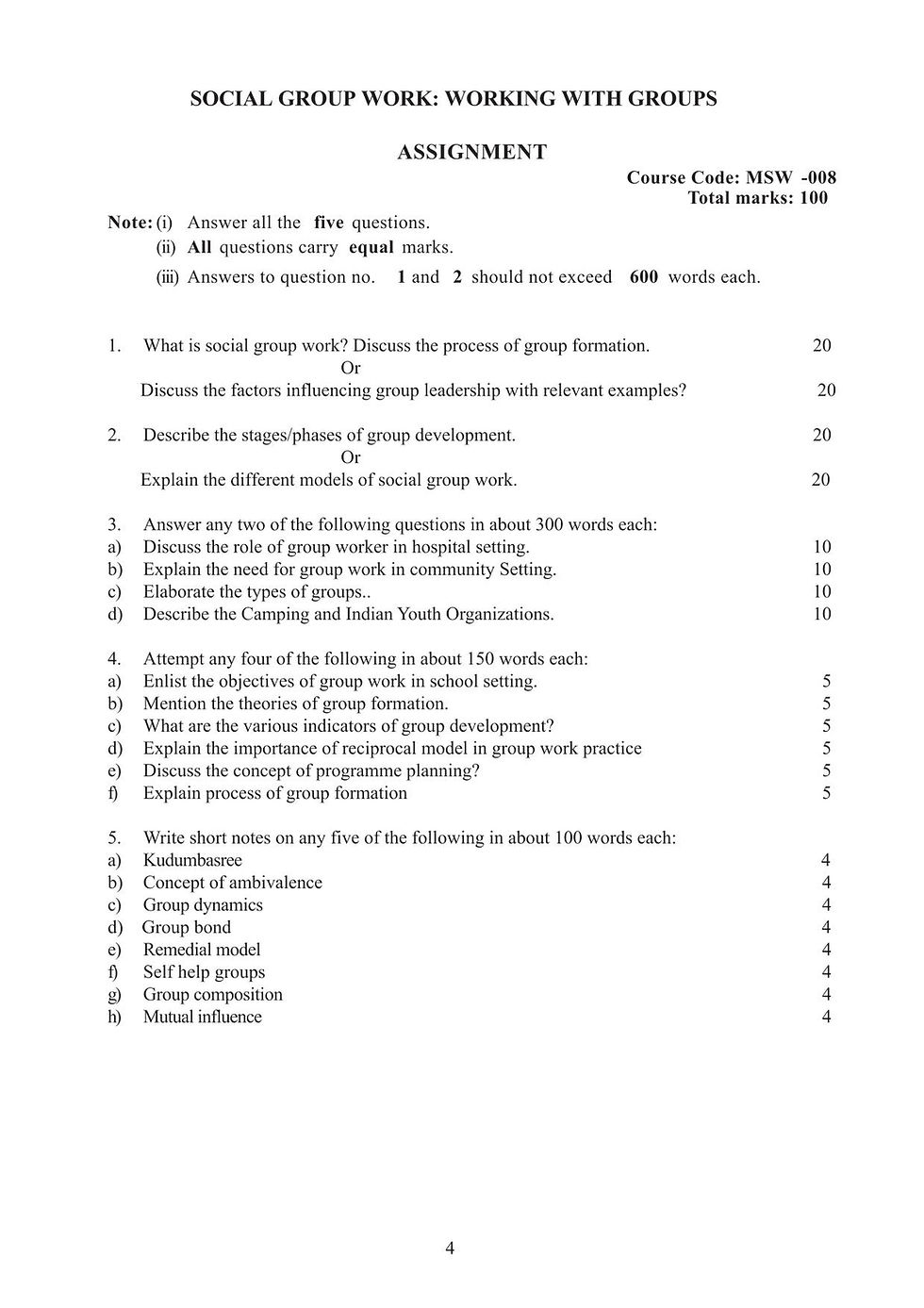 Thumbnail: MSW 2nd Year Compulsory Solved Assignment Combo (2023-24)