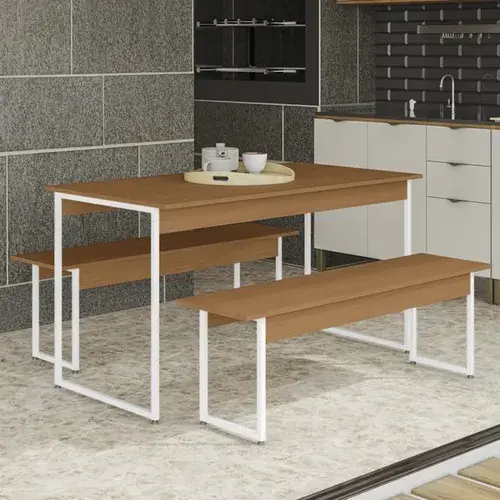 Miniatura: Mesa 2 Bancos com Pés de Ferro