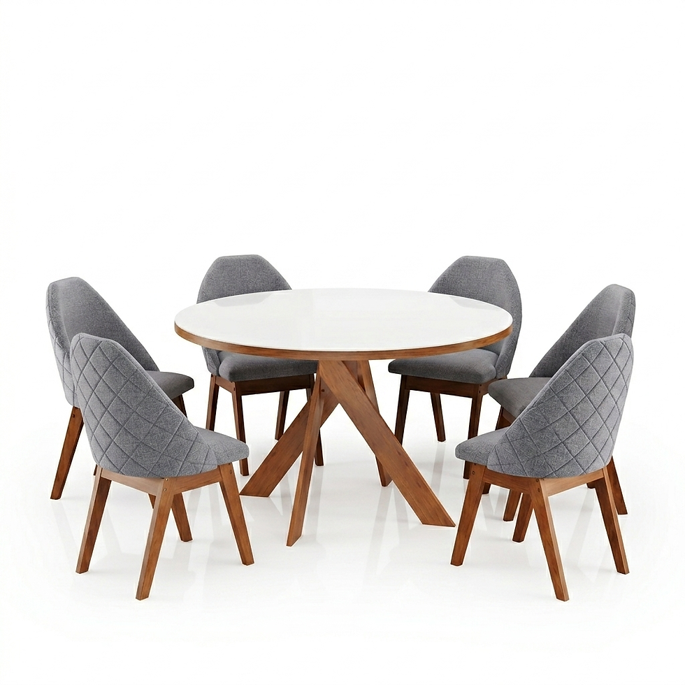 Miniatura: Mesa Mônaco com Vidro e 6 Poltronas