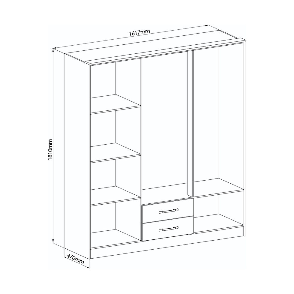 Miniatura: Guarda Roupa 1,61 6 Portas Pequim Castro