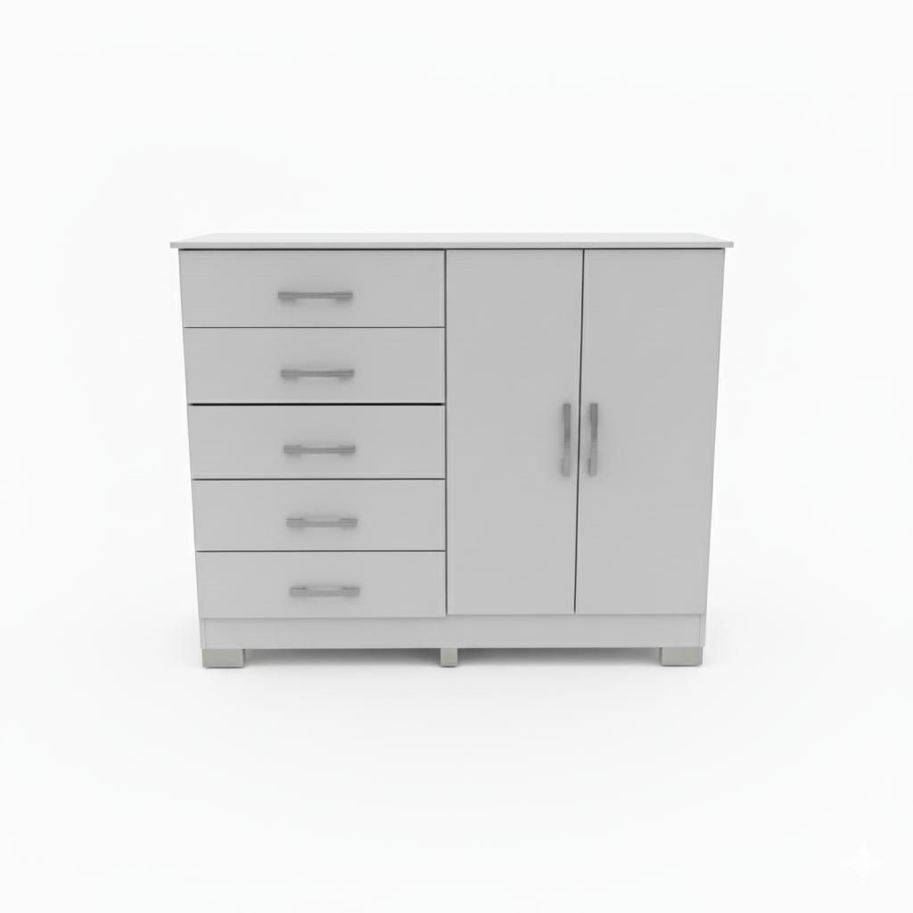 Cômoda 5 Gavetas 2 Portas CP25 Evidência Móveis