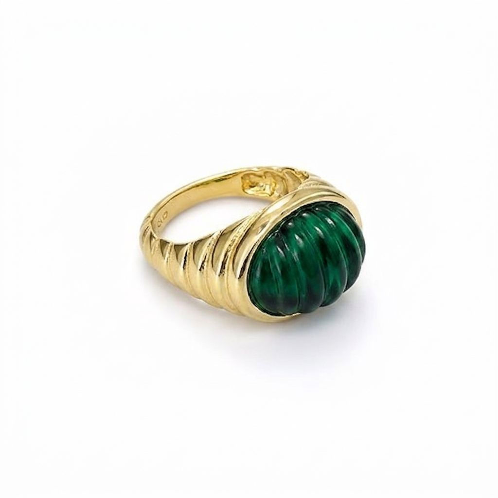 ANEL TRABALHADO GOMOS COM TOPO COLORIDO DOURADO VERDE