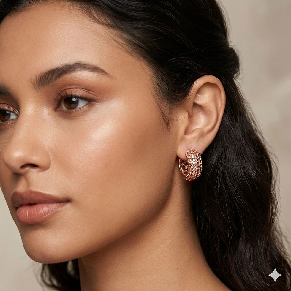 Miniatura: ARGOLA DESIGN CLICK COM DETALHES MARTELADOS