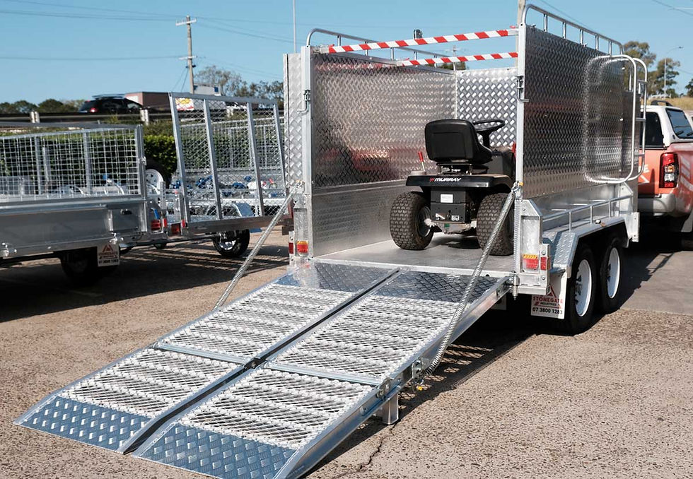 Thumbnail: 8x5 Tandem Lawn Mower Trailer For Sale with Enclosed Mower Box