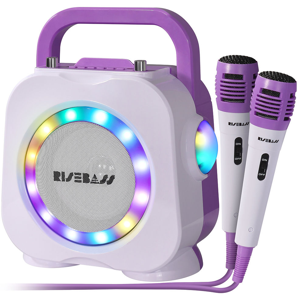Thumbnail: Karaoke Machine for Kids - Bluetooth Speaker with 2 Microphone - Portable Kids K