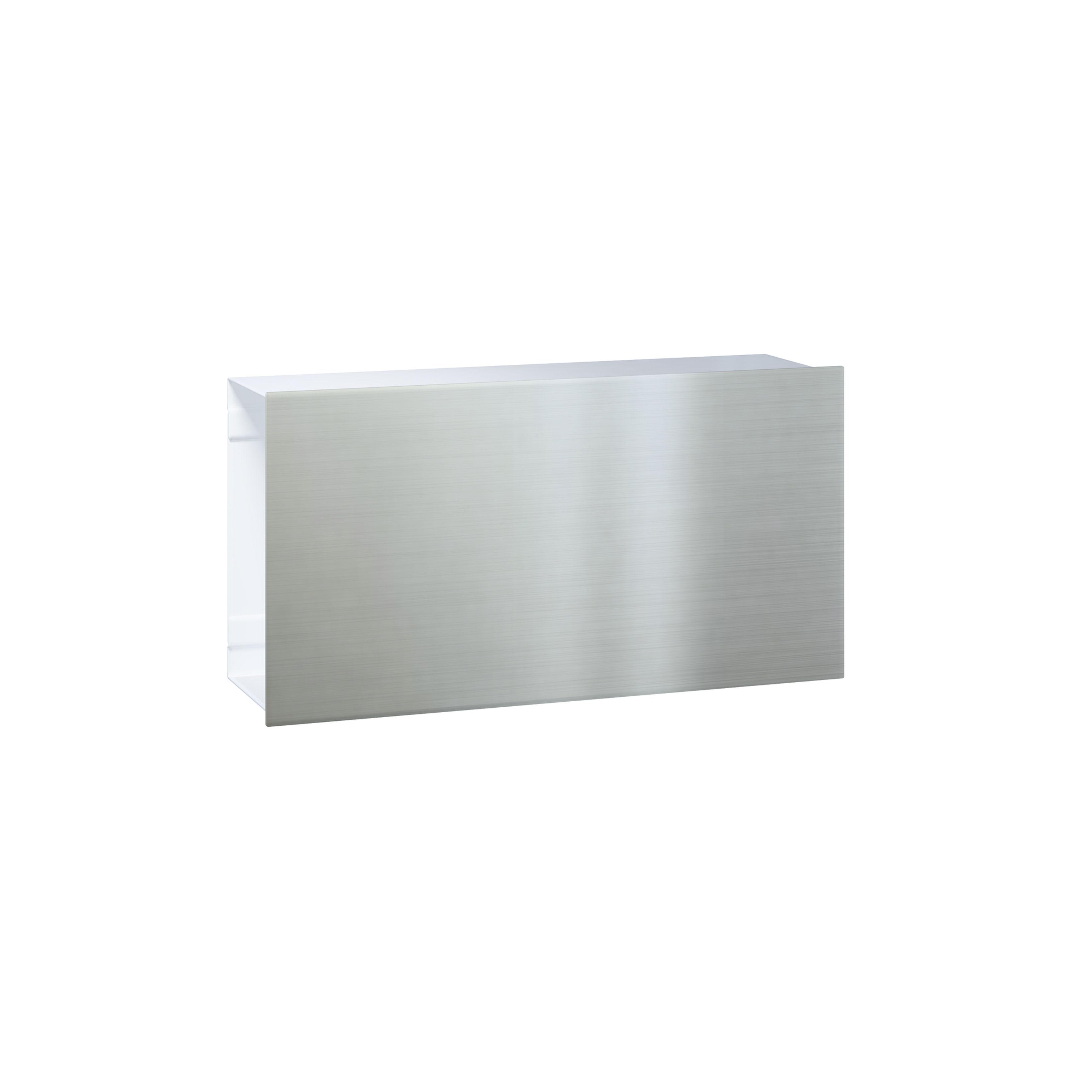 Zeitungsfach Flat - Grundkasten weiß, Front Edelstahl