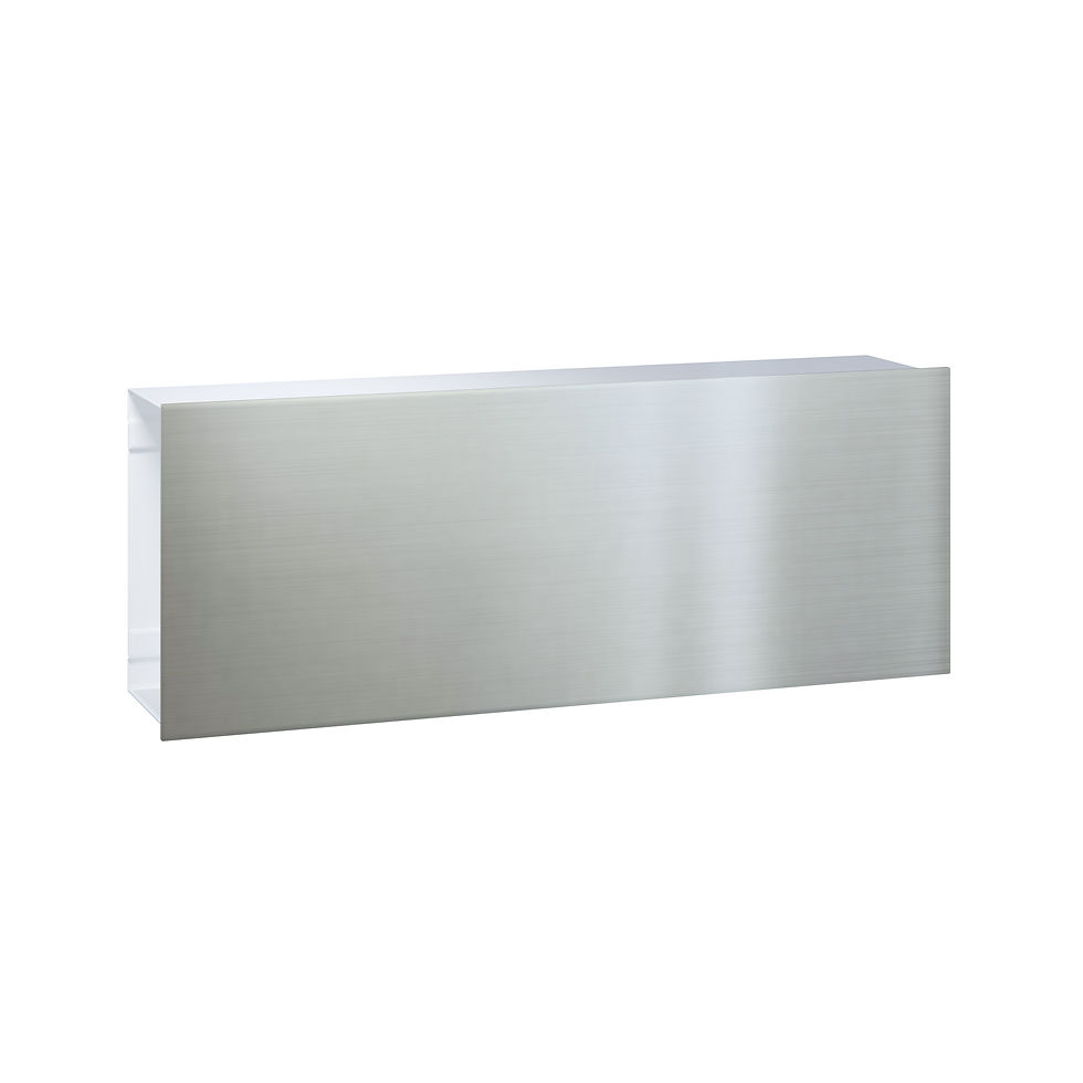 Miniaturbild: Zeitungsfach Flat Wide weiß mit Edelstahl Front