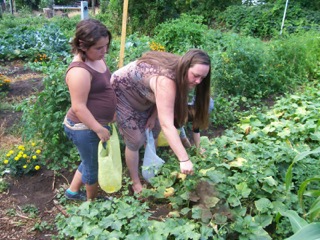 tara & crystal in garden