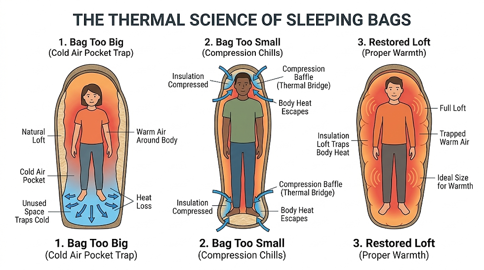 The Thermal Science of Sleeping Bags Diagram
