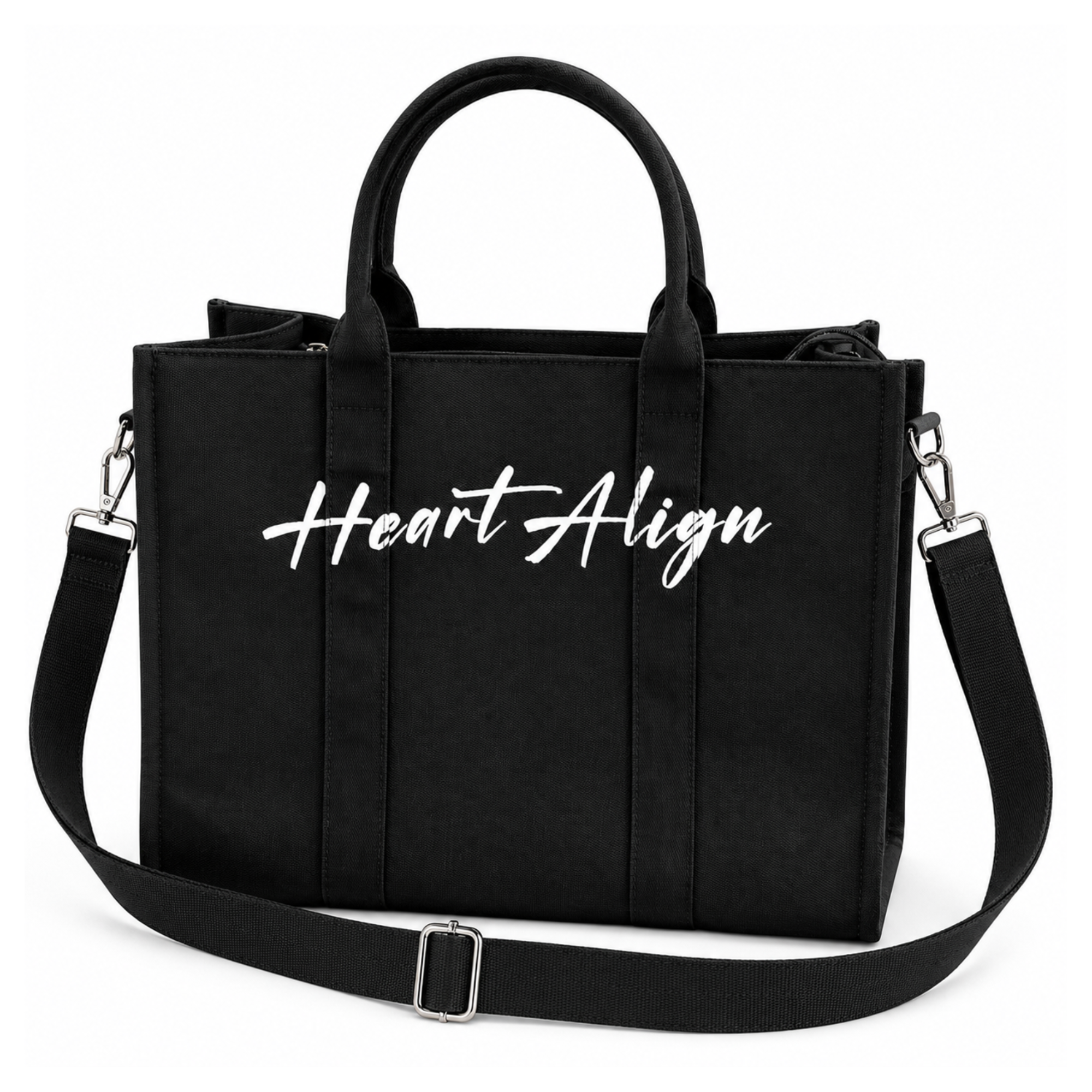 Heart Align® Everyday Nurse Tote | Structured Canvas Work Bag w/ Crossbody Strap