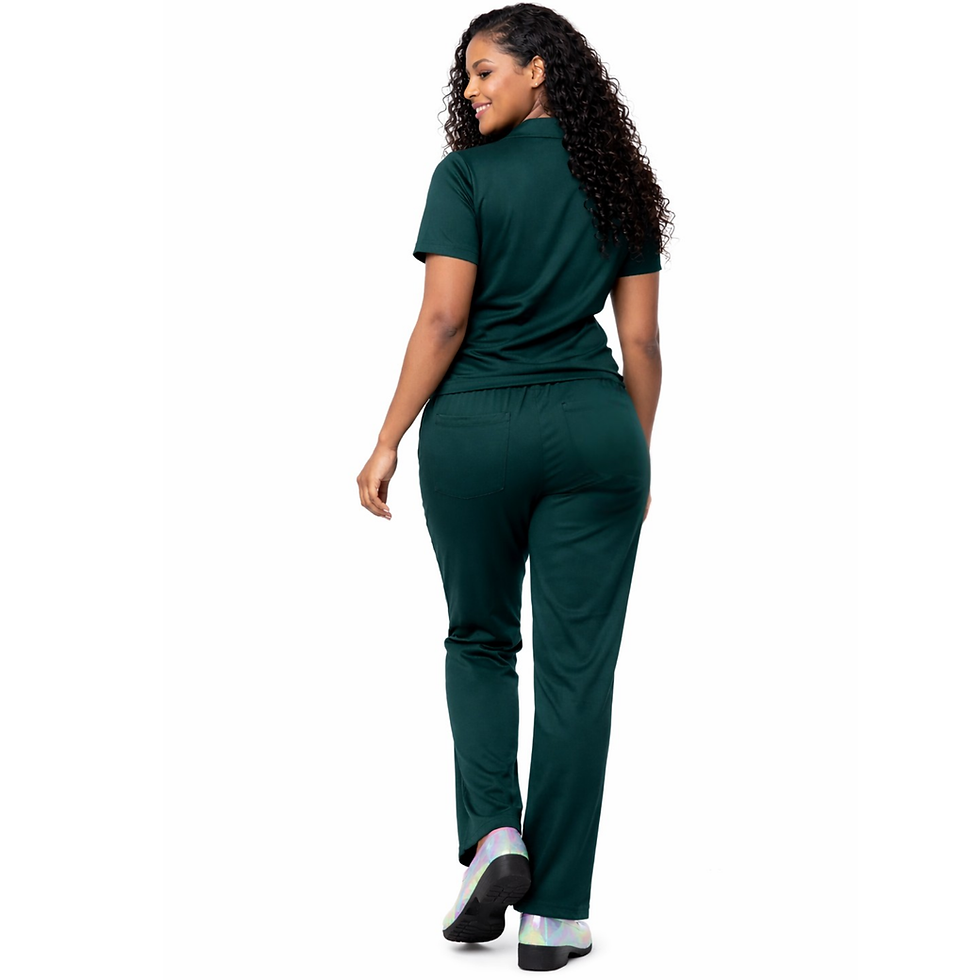 Thumbnail: Heart Align Scrubs Polo Set -  Green Scrub Pant & Polo Top 
