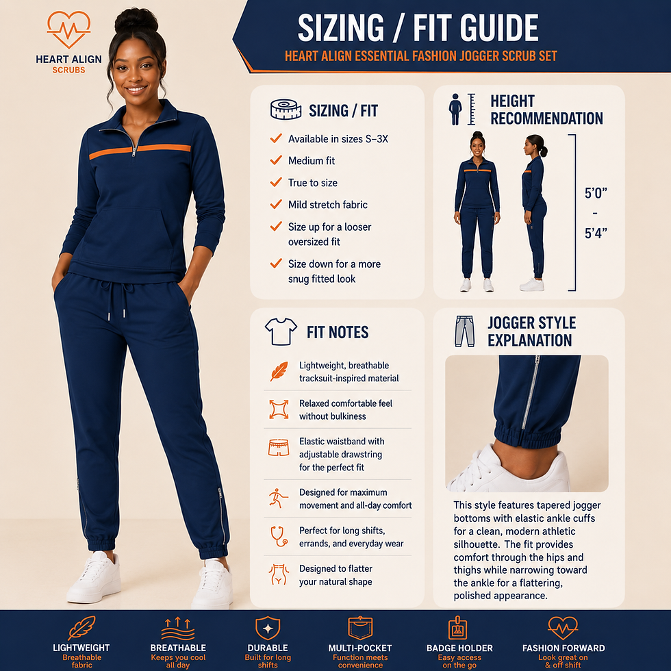 Thumbnail: Heart Align Essential Fashion Jogger Scrub Set – Lightweight, Breathable, Modern