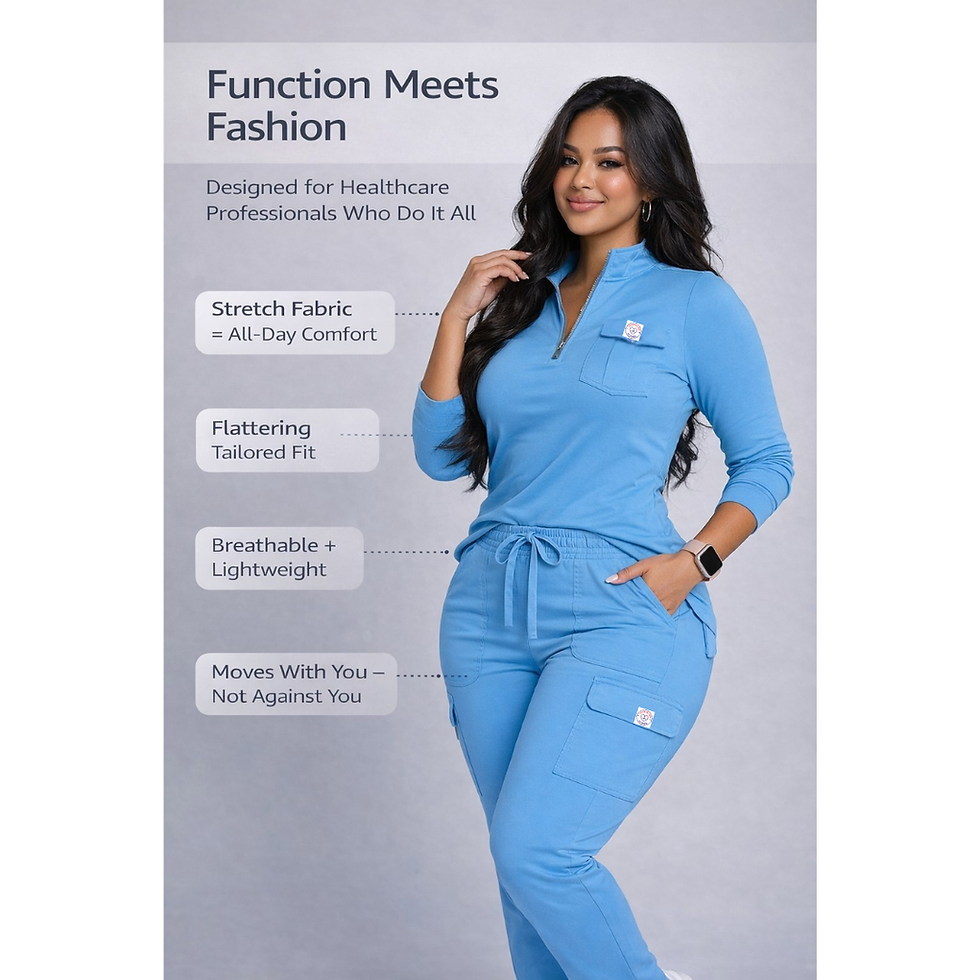 Thumbnail: Heart Align Classic Quarter Zip Scrub Set