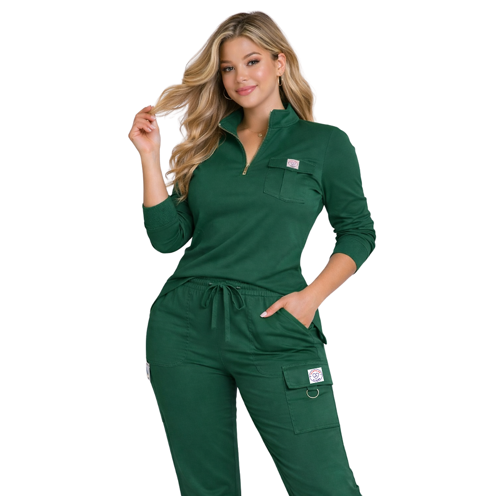 Thumbnail: Heart Align Classic Quarter Zip Scrub Set