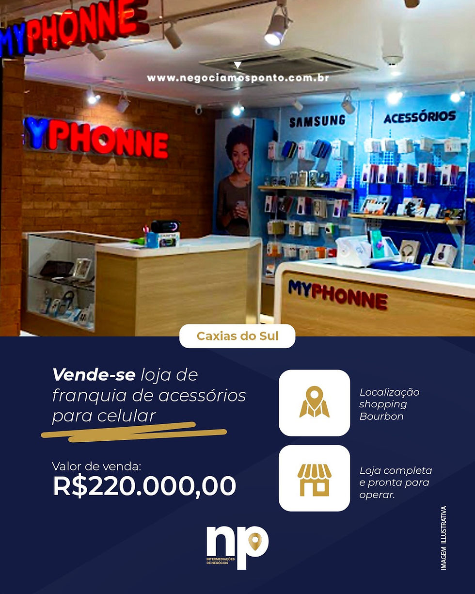 Loja de Franquia de Acessórios para Celular à Venda no Shopping Bourbon 📱📦