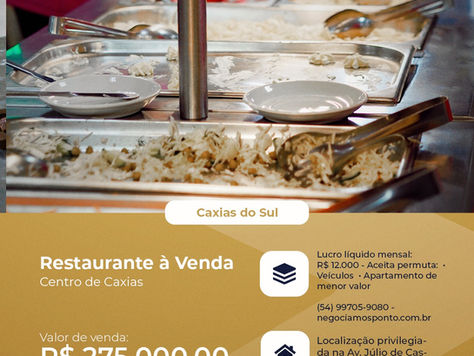 Restaurante à venda no Centro de Caxias do Sul!