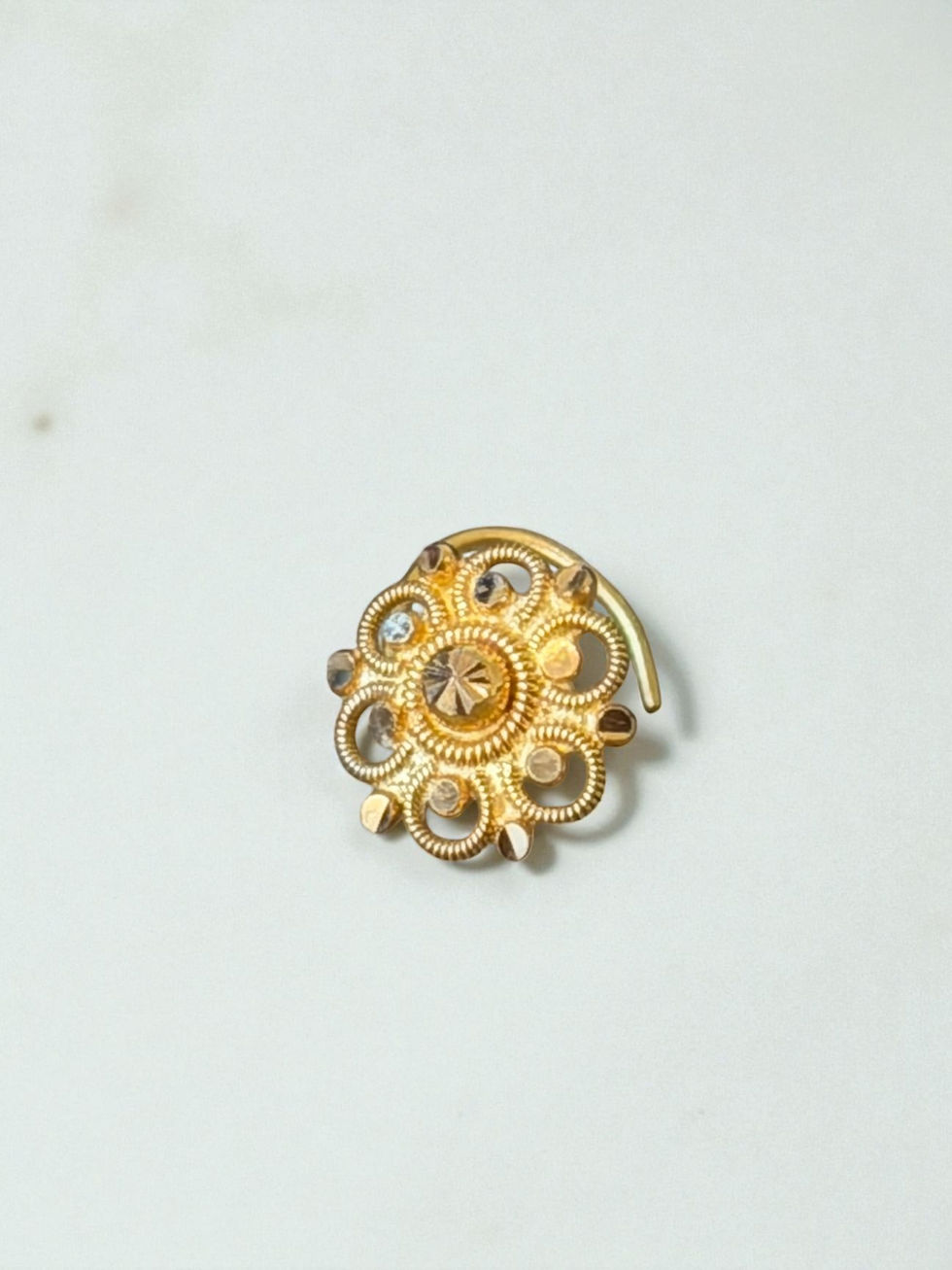 Thumbnail: 18k Gold Indian Flower Nose Stud