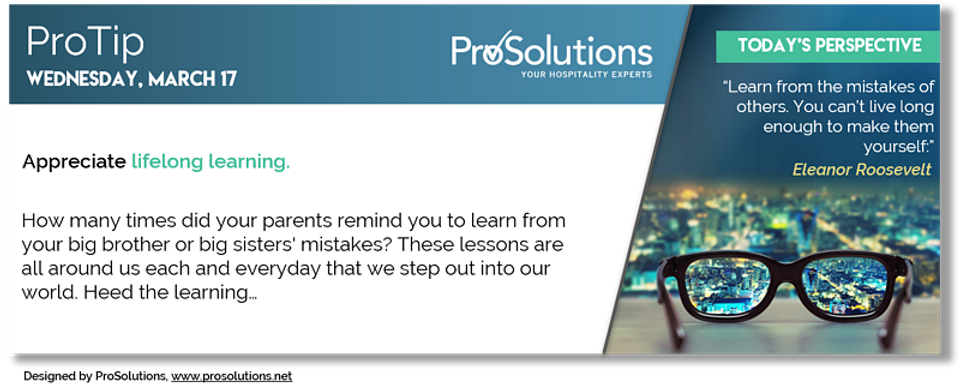 Protip Example ProTip: Don't Stop Learning