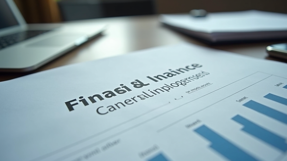 Close-up view of organized financial documents on a desk