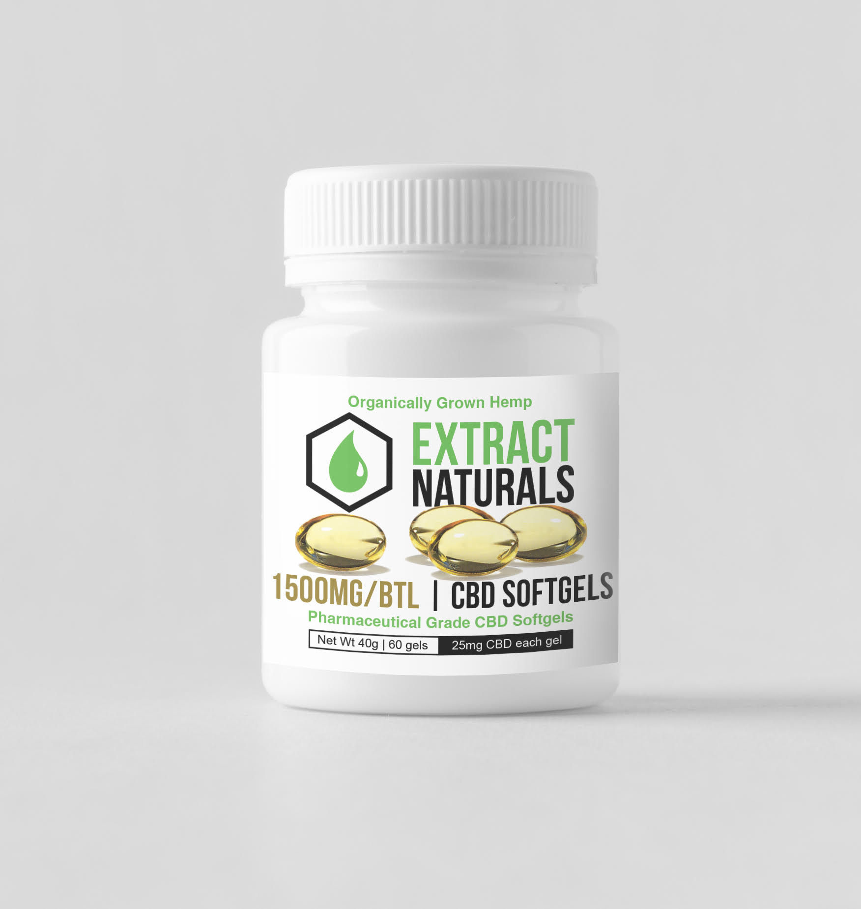 1500 mg CBD 60 Softgels | Clinical Grade | 0% THC | Full Spectrum