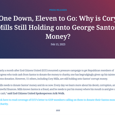 Did Mills Ever Donate the Corrupt George Santos Money He Received?