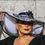 Thumbnail: Embroidered Lace Black & White Derby Hat